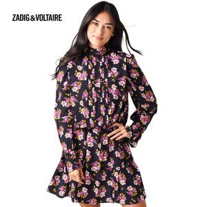 BNWT Zadig & Voltaire 100% Silk Rabbi Peonie Dress size M